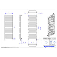 Grzejnik elektryczny (suszarka) INSTAL-PROJEKT STANDARD 3D ELECTRO, wym. 1402 (1507 z grzałką)/500 mm, kolor biały połysk, moc 900 W