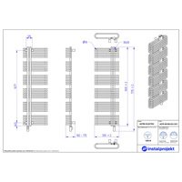 Grzejnik elektryczny (suszarka) INSTAL-PROJEKT ASTRO ELECTRO, wym. 1610 (1715 z grzałką)/500 mm, kolor biały mat,  moc 1200 W