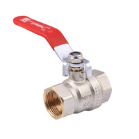 Zawór kulowy PERFEXIM PHA-001 mosiądz niklowany, PN30 1'' GW, uchwyt: dźwignia (czerwona)