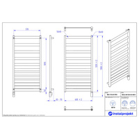 Grzejnik elektryczny (suszarka) INSTAL-PROJEKT BELTI ELECTRO, wym. 1203 (1308 z grzałką)/600 mm, kolor biały mat, moc 600 W