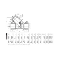 Filtr skośny do gazu PERFEXIM PHA-260 mosiądz, GW x GW 3/4'' x 3/4'' DN 20, 5 bar