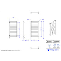 Grzejnik elektryczny (suszarka) INSTAL-PROJEKT BELTI ELECTRO, wym. 753 (858 z grzałką)/400 mm, kolor czarny, moc 300 W