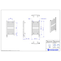 Grzejnik elektryczny (suszarka) INSTAL-PROJEKT OMEGA R ELECTRO, wym. 686 (791 z grzałką)/400 mm, kolor biały połysk, moc 300 W