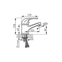 Bateria umywalkowa stojąca FERRO VASTO, chrom