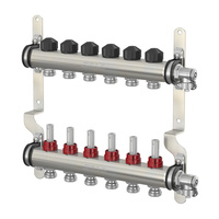 ROZDZIELACZ 1" ZE STALI NIERDZEWNEJ 5 OBWODÓW Z ROTAMETREM