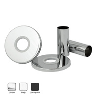 ZMO2CM Zestaw maskujący do grzejników z dwiema rozetami okrągłymi i tulejami, czarny mat