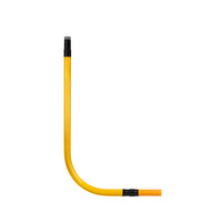 Przyłącze gazu stalowe z rury preizolowanej, PE63 x gwint 5/4", L=1500xH=1500