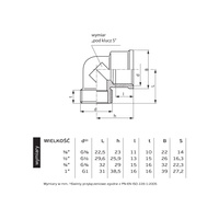 Kolano PERFEXIM 5114, mosiądz, 1/2'' (GW x GZ), PN16 bar