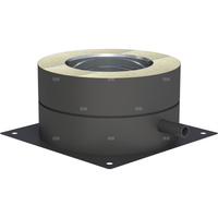 Płyta fundamentowa fi 150mm z odpływem skroplin w bok lakierowana na czarno w bok lakierowana na czarno