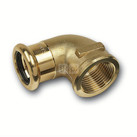 Kolano 90' SANHA PURAPRESS, brąz, 15 mm x 3/4'' (zw x GW)