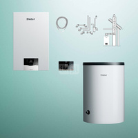Pakiet - Kocioł gazowy jednofunkcyjny VAILLANT ecoTEC plus VC 20CS/1-5 kondensacyjny wiszący 2.8 - 21 kW + RegulatorsensoCOMFORT 720f + Zestaw powietrzno-spalinowy szachtowy + Zasobnik c.w.uVIH R 150/6 B
