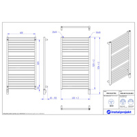 Grzejnik elektryczny (suszarka) INSTAL-PROJEKT PIKO ELECTRO, wym. 1129 (1234 z grzałką)/630 mm, kolor czarny, moc 600 W