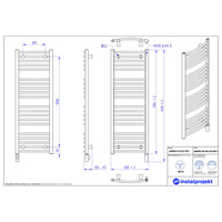 Grzejnik elektryczny (suszarka) INSTAL-PROJEKT AMBRA R ELECTRO, wym. 1394 (1499 z grzałką)/500 mm, kolor biały połysk, moc 600 W