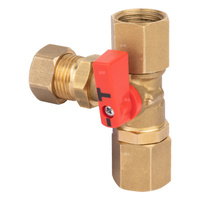 Zawór manometryczny 3-drogowy AFRISO AMC mosiądz Dźwignia, nakrętka x nakrętka, 1/2'' x 1/2'', kl. PN25