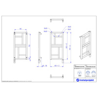 Grzejnik elektryczny (suszarka) INSTAL-PROJEKT MONDRIAN ELECTRO, wym. 832 (937 z grzałką)/400 mm, kolor biały mat,  moc 300 W
