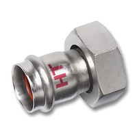 Półśrubunek SANHA NiroSan Press Industry dwuczęściowy, stal nierdzewna, 35 mm x 1 1/2'' (zw x nz)