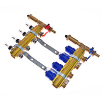 Rozdzielacz do ogrzewania podłogowego QIK Optimo MAGNET STD III - RMSZT-1-50-M 7-obieg. mosiądz GW 1'' x GZ 3/4'' + przepływomierz