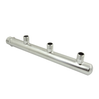 PHA-123 3-ob. rozdzielacz ze stali nierdzew. przyłączeniowy wodomierza/ciepłomierza nyplowy 1"GZx1/2"GZ (rozstaw100mm)PN10