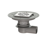 Wpust Classic DN70, odpł. boczny z nasadką Variofix i kratką/ramą nierdz. 138 x138