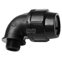 Kolano 90' MAGNAPLAST do rur PE PN16, 40 mm x 3/4'' (zs x GZ)