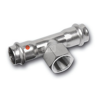 Trójnik SANHA NiroTherm Press stal nierdzewna 54 mm x 3/4'' x 54 mm (zw x GW x zw)