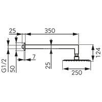 Zestaw natryskowy z deszczownią 250x250 mm slim, czarny