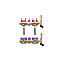 Rozdzielacz mosiężny do OP z przepływ. - QIK STANDARD II C- 4 sekcje