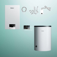 Pakiet - Kocioł gazowy jednofunkcyjny VAILLANT ecoTEC plus VC 30CS/1-5 kondensacyjny wiszący 3.9 - 33.3 kW+ Zestaw powietrzno-spalinowy + RegulatorsensoCOMFORT 720f + Zasobnik c.w.uVIH R 150/6 B