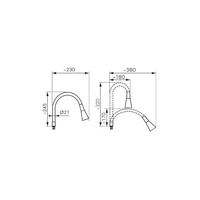 Wylewka do baterii zlewozmywakowej ELASTICO II, szara