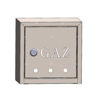 Skrzynka gazowa nierdzewna 250x250x150 naścienna z płaskim daszkiem
