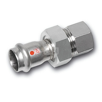 Śrubunek SANHA NiroTherm Industry z uszczelką trzyczęściowy, stal nierdzewna, 22 mm x 3/4'' (zw x GW)