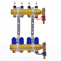 Rozdzielacz do ogrzewania podłogowego QIK Optimo MAGNET III - RMSZT-2-50-M 16-obieg. mosiądz GW 1'' x GZ 3/4'' + przepływomierz