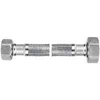 Wąż przyłączeniowy elastyczny FERRO z oplotem (stal), GW x GW, 1/2'' x 3/4'', długość 100 mm
